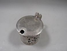 An antique silver mustard pot by George Unite hallmarked Birmingham 1899