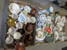 Three trays of assorted ceramics to include Royal Stafford