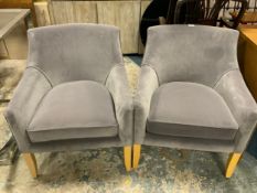 A pair modern upholstered armchairs