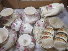 A tray of assorted Royal Doulton tea and coffee ware