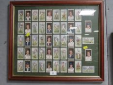 Wills cricketers 2nd series cigarette cards in double sided frame 56cm x 47cm