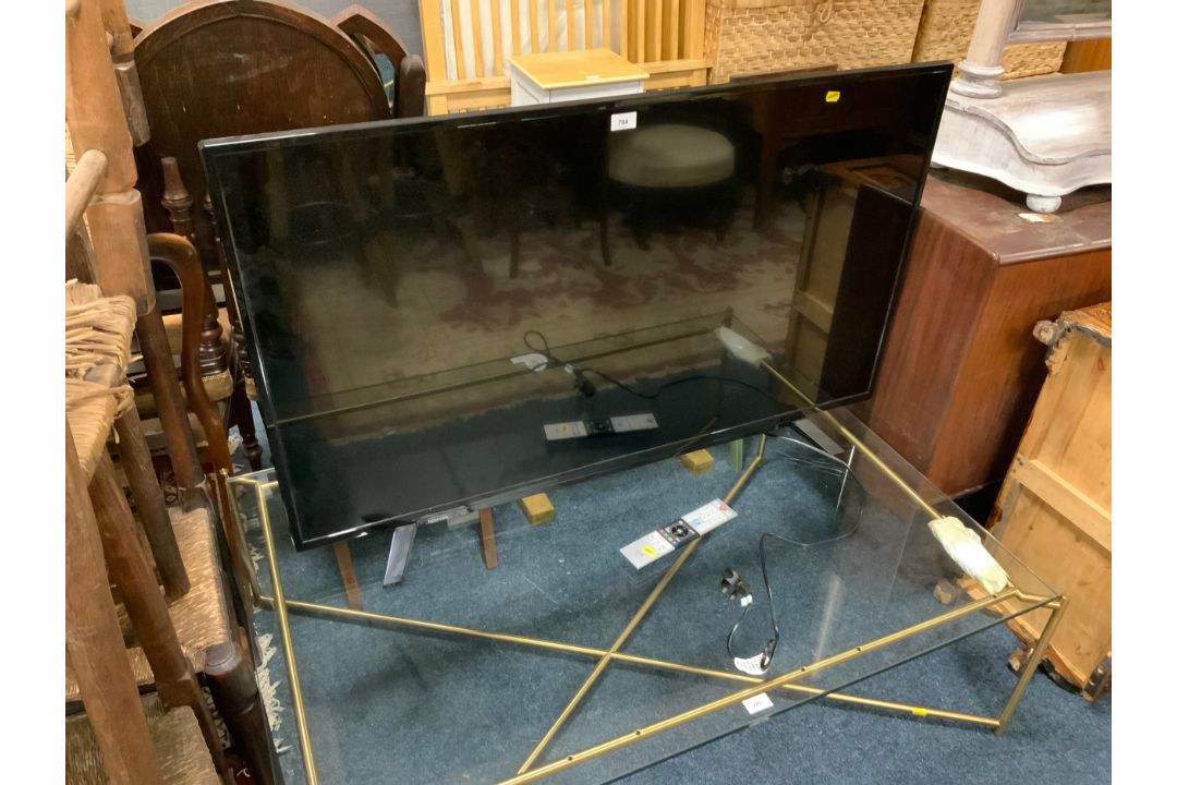 A Toshiba 50 inch flatscreen television with remote - Image 1 of 7