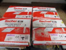 Four boxes of Fischer collated nails and gas