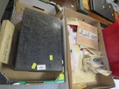Two trays of stamps, postcards etc