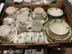 A tray of assorted Royal Doulton tea ware to include Countess and Tiverton examples