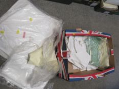 A tray of assorted linen