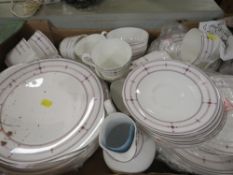 A tray of Royal Doulton Infinity tea and dinner ware