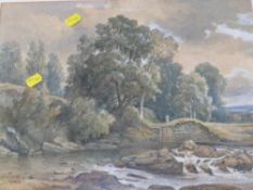 R. Mackay, landscape scene watercolour, signed and dated 1858 lower left, framed and glazed 56cm x