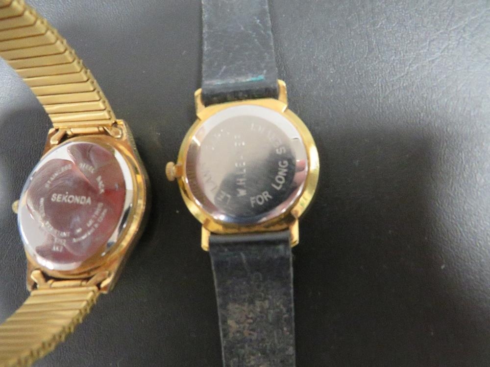 A VINTAGE GARRARD INCA BLOC WRIST WATCH TOGETHER WITH A SEKONDA EXAMPLE (2) - Image 2 of 2