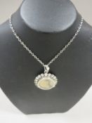 AN ANTIQUE SILVER AND PASTE SET NECKLACE SET WITH MINATURE