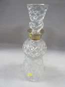 A hallmarked silver collared decanter