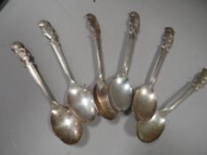 A SET OF SEVEN VINTAGE KELLOGG & CO 1965 OLD COMPANY PLATE NOVELTY TONY THE TIGER CEREAL SPOON