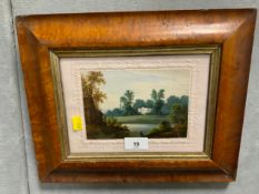 A 19th century maple framed watercolour depicting a Surrey mansion house