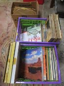 Two trays of LP records together with a box of 7