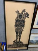 A large religious style black framed print