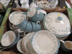 A tray of April Showers tea and dinner ware A/F