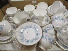 A tray of assorted Colclough tea ware