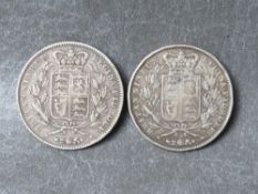 Victoria , young head crowns, 1845 x 2 (one ex mount)