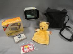 A quantity of collectables to include cameras and a vintage sooty hand puppet