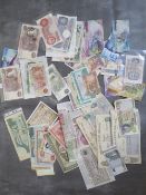 A quantity of world bank notes, to include issues from Scotland, Ireland, Greece, Belgium,