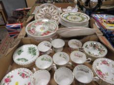 A tray of Royal Albert 'Flowers of the Month' trios together with a tray of Wedgwood calendar plates