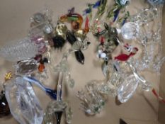 A collection of assorted glass animals etc