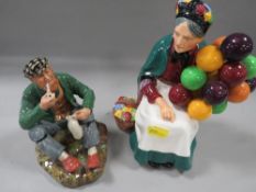 Royal Doulton figurine The Wayfarer together with The Balloon Seller (2)
