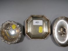 Three hallmarked silver dishes