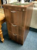 A modern three drawer office filing cabinet