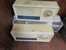 A vintage Philips radio together with two vintage Bush radios