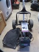 A Hillbilly powered golf trolley with battery and charger