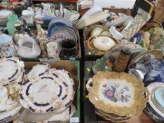 Four trays of assorted ceramics to include a Copeland Italian blue& white bowl , assorted tea and