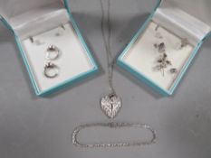 A selection of Diamonique jewellery to include silver examples