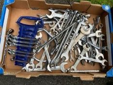 A tray of spanners