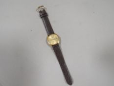 A vintage Longines gentlemen's quartz wristwatch on replacement strap