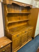 A 20th century oak Welsh style dresser W 140 cm