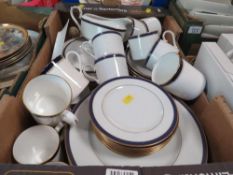 A tray of Boots Aegean finr china tea and dinner ware together with a small tray of Royal Doulton