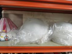 A collection of matt glass lampshades together with two Tiffany style lampshades (approx 20 )