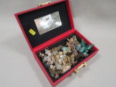 A jewellery box of vintage costume jewellery