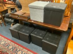 Six modern small storage boxes/stools