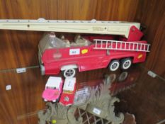 A vintage Tonka fire engine together with a modern Tonka buggy and Corgi Monkeemobile