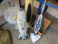 A quantity of electricals etc. to include fans, heater, Vax floor cleaner
