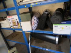 A quantity of boxed items to inlcude a Tefal food steamer and a fog machine, John Lewis kitchen