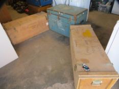 Three large travel / storage trunks