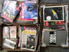Three trays of fantasy/ science fiction books and magazines