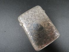 A large size H.M. silver vesta case