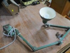 An industrial engineers anglepoise triple articulated lamp