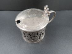 An antique silver mustard pot by George Unite hallmarked Birmingham 1899