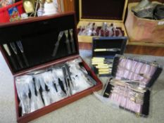 A selection of assorted cased flatware