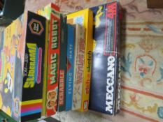A selection of vintage games to include Etch-a-Sketch, together with a boxed Meccano set (contents
